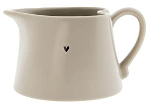 Saucen Krug Stripes little Heart Keramik titane schwarz H7cm Milchkrug Sahnekännchen BC Sauce Jug Keramikgeschirr gedeckter Tisch