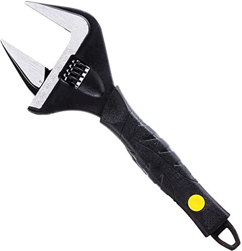Sharp-tec 12 inch Adjustable Spanner, 60mm Wide Jaw Opening Adjustable Wrench, 300mm Plumbing Tools Set for Plumbers, Black