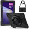 Gerutek Lenovo Tab M10 3rd Gen 10.1 Inch 2022 (TB-328FU/TB-328XU) Shockproof Rugged Case with 360 Rotating Stand/Hand Strap, Shoulder Strap Protective Case for Lenovo Tablet M10 3rd,Black