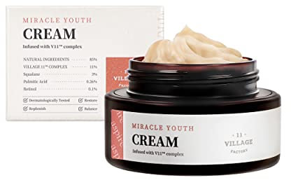 [VILLAGE 11 FACTORY] MIRACLE YOUTH CREAM (50ml) Koreanische Hautpflege – Gesichtscreme mit 0,1% Retinol und Squalan – spendet Feuchtigkeit und festigt – 85% natürliche Inhaltsstoffe