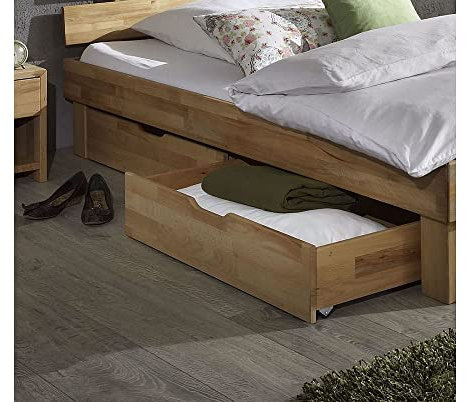 2er-Set Bettkasten Schublade Bett Schlafzimmer Jenny/SARA Wildeiche massiv