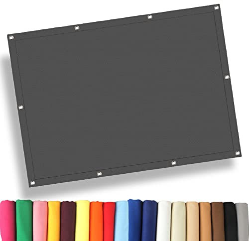 Sun Segel Sonnensegel 4 x 8 m Sonnensegel Wasserdicht Sonnenschutz, Gartenüberdachung mit Ösen und Befestigungsseile für Patio Balkon Terrasse Camping, Dunkelgrau