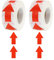 sourcing map Pfeil-Aufkleber-Etiketten, 3,3 x 5,1 cm, rot, selbstklebend, für Scrapbooking, Basteln, Organisieren, Inventar, 1000 Stück