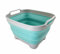 SAMMART 7.5L Collapsible Dishpan with Draining Plug - Foldable Washing Basin - Portable Dish Washing Tub - Space Saving (Grey/Pine, 1)