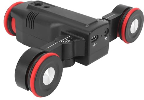 Wireless Video Camera Dolly with 3 Wheels, Motorized Camera Video Car Dolly with Ball Head, Electric Rail Pusher Dolly Cart for DSLR Camera Smartphones