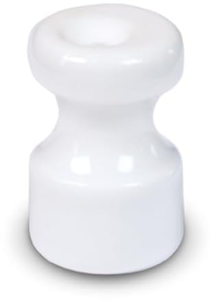 FANTON Isolatore in ceramica bianco Kit 25 isolatori Ø 16mm h 25 mm per installazioni cavo seta vintage completi di viti ottonate 84030-25