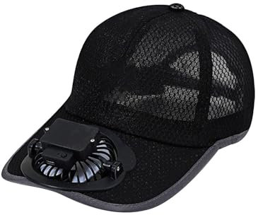 MILAX Kappe mit Ventilator Baseball Cap Sommer Outdoor Solar Sonnenenergie Hut Kappe Kühler Lüfter Ventilator Baseball Cap Sonnenschutz Kappe