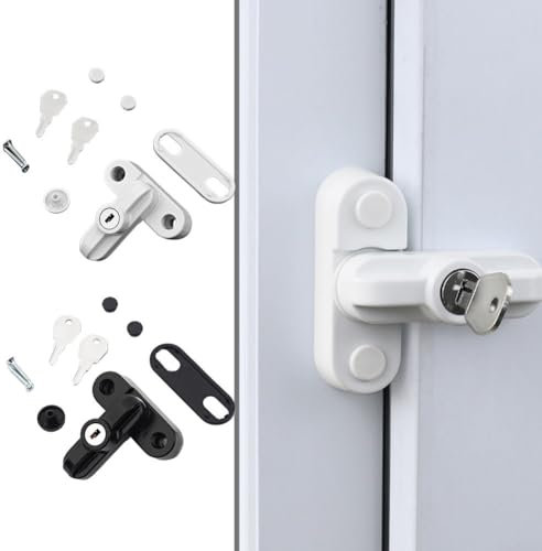 Protege tu hogar con la cerradura restrictora de marco de puerta de UPVC, fácil de montar (negro)