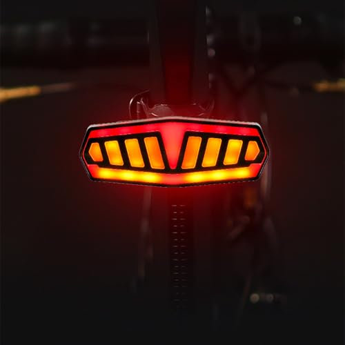 LeoPlas Bicycle Taillight Rechargeable Rear Bike Turn Tail Light Cycling Tail Lamp Cycle Taillamp for Night Riding (1828-Black)