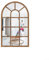 Espejo de pared para ventana, decoración de pared enmarcada en madera, vintage, rústico, arqueado, forma de ventana, espejo adhesivo, espejo decorativo de entrada de granja, 27 x 42 cm para baño