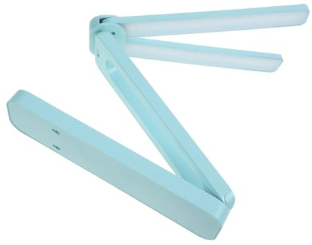 Holibanna Faltbare LED Tischleuchte mit Doppelkopf, Blau, Kunststoff, USB | Wiederaufladbare 2000mah Lithiumbatterie, Unabhängige Einstellung, Portable Nutzung für Schulanfang Party