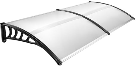 Vordach für Haustür 200 x 90 cm, Überdachung Haustür mit seitenteil, Transparent Türdach für draußen Sonnenschutz Regenschutz