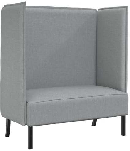 Fengshui Hochlehn Sofa 101cm Hellgrau Stoff Zweisitzer