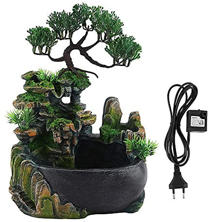 Fontana da giardino a cascata Piccolo giardino roccioso con decorazione Zen Meditation Waterfall Desk 220V