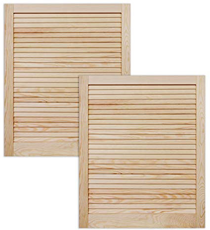 ben+camilla.com Lamellentür Holztür Natur 717 x 594 x 21 mm mit geschlossenen Lamellen für Regale, Schränke, Möbel | Kiefer Holz unbehandelt | Doppel-Paket 2-er Pack