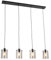 Qazqa - Design Hängelampe I Pendellampe I Pendelleuchte schwarz mit Rauchglas 4-flammig-Licht - Kuppel I Wohnzimmer I Schlafzimmer - Länglich - LED geeignet E27