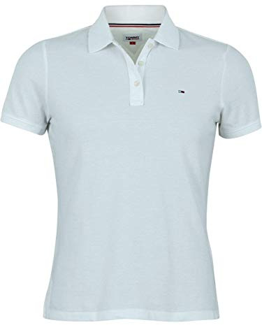 Tommy Hilfiger Tjw Slim Polo Femme T-Shirt, Blanc, L