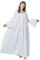 BEAUTELICATE Chemise De Nuit Victorienne 100% Coton Vintage Robe de Nuit Manches Longues A-Line Pleine Longueur Renaissance Médiévale Costume Ivoire pour Femme Fille, XXL