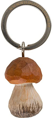 Wildlife Garden - Schlüsselring - Schlüsselanhänger - Pilz Steinpilz - Handgeschnitzt - Maße (ØxH): 2,3 x 7 cm