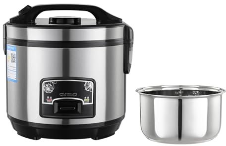zsh Rice Cooker with Steamer (2-6L) 201 Stainless Steel Inner Pot, Intelligent Insulation, Make Rice & Steam Healthy Food & Vegetables (Size : 5L)