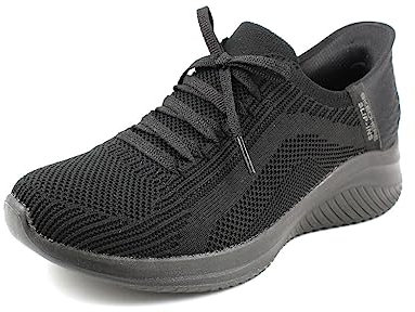 Skechers Damen Ultra Flex 3.0 Brilliant Path Sneakers,Sports Shoes, Black Knit/Trim, 39 EU