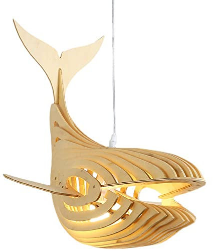 PAZWAHF Moderne minimalistische Kronleuchter in Fischform, Wallampen im japanischen Stil, Lampen in Fischform in Restaurants, Cafés, Schlafzimmern, Wohnzimmern, Kinderzimmern (E27)