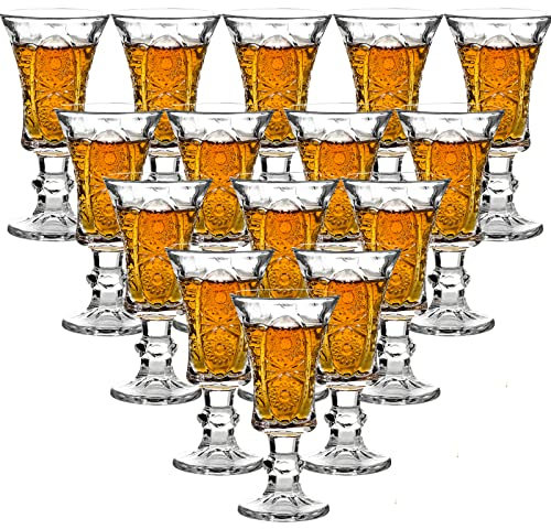 JAIEF Sherrygläser, bleifreies Glas, transparent, schwerer Boden, Schnapsgläser, 45 ml (12)