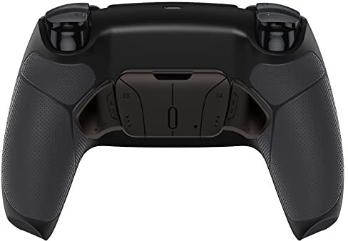 eXtremeRate RISE4 V3 Remap Kit,Coque Arrière Redessinée avec 4 Palette Métal pour ps5 Manette BDM-030/040/050, Palette Métallique (RMB) Version, Noir en Métal
