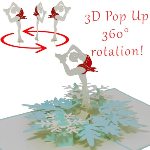 LINPOPUP, Pop Up Karte Ballerina, 3d Karte Klappkarten Geburtstagskarte Tanz, Pop Up Karte Gutschein, Eiskunstlauf, Ballett, N42