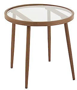 J-Line Ausziehtisch, rund, Metall/Glas, Dunkelbraun