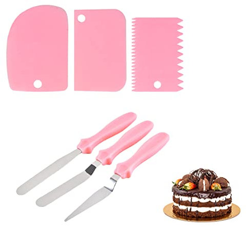 Espátula Reposteria, Espátulas para Glaseado, Kit de Espátula de Glaseado, 6 Piezas Espátula Compensada, Espátulas de Glaseado, Espátulas de Glaseado Hornear, Espátula de Acero Inoxidable para Tartas