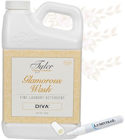 Tyler Glamorous Wash DIVA Fine Laundry Detergent with Stain Remover Pen - DIVA Liquid Detergent Designed for Clothing - Hand and Machine Washable - 32oz (DIVA)