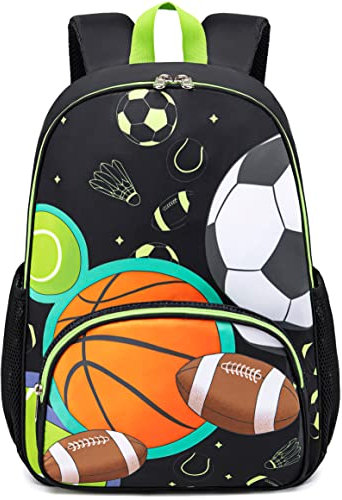 Kleinkind Rucksack Jungen Mädchen Niedliche Kinder Schule Rucksack Vorschule Kindergarten Büchertaschen Kindergarten Kindergarten Kindergarten Kindertagesstätte Kleinkind Taschen, Sportball-schwarz