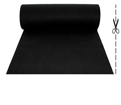 OLIVO.Shop | Rouleau de passages pour événements, Tapis Long et étroit pour fêtes et décorations, Tapis de Mariage, Tapis de Sol au mètre pour fête, ROPAS (1 x 5 m, Noir)