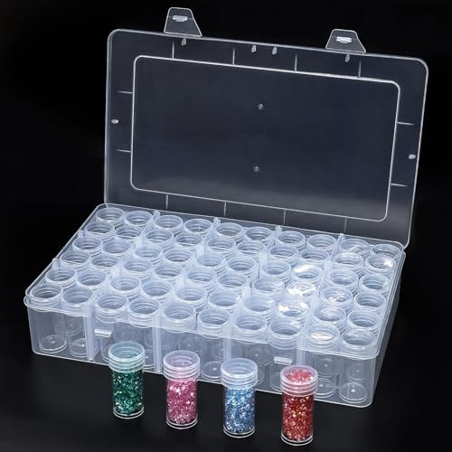 60 Slots Diamond Painting Storage & Organization Tray – Seed Organizer, Bead Container, Crystal Jewelry & Small Parts Sorting Case for Diamond Art Crafts