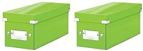 Leitz Aufbewahrungsbox Click & Store WOW CD, Grün, 143 x 136 x 352 mm (Packung mit 2)