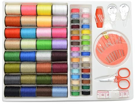 TONAUP Nähset Reise, 64 Farben Mini Nähzeug Nähkästchen Nähzubehör Nähgarn Sortiment Set Nähgarn Leicht und klein für Nähmaschine, Familie, Handwerksbetrieb, Reisen