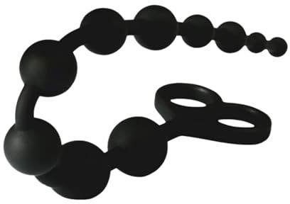 Anal Beads Anal Toys Anal Sex Toy,Silicone Anal Bead with 10 Balls Gradual Size Increase & Safe Pull Ring,Adult Anal Toy for Men Women Couples