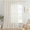 MIULEE 1er Set Voile Vorhang Sheer Leinenvorhang mit Ösen Transparente Leinen Optik Gardine Ösenschal Wohnzimmer Fensterschal Lichtdurchlässig Dekoschal Schlafzimmer 300x245cm (B x H) Hellbeige