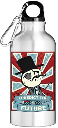 Atspauda AI Artificial Intelligence I Predict The Future Like A Boss Bouteille d'eau Tourist Argent