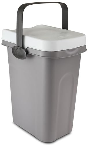 Windeleimer Geruchsdicht 7 Liter Weiß, Biomülleimer Küche Verschließbar, Bio Mülleimer Klein, Komposteimer Küche, Kleiner Eimer mit Deckel, Abfalleimer Küche, Trash Bin, Biomüll
