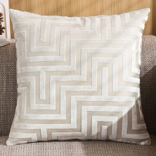 Sofa Kissenbezug 50x70 Samt Kissenbezüge Zierkissenbezug Dekokissen Sofakissen Mit Reißverschluss 60x80 Kissenhülle 30x50 Dekorative Weiche Zierkissenbezüge Kissen Bezug ( Color : Cream , Size : 50x50