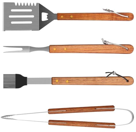 Kit de grill, ensemble de barbecue | Outils de barbecue suspendus, outils de barbecue avec pinces pour barbecue, spatule, fourchette, brosse, ensemble d'outils pour barbecue