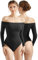 DOULAFASS Off Shoulder Long Sleeve Women's bodysuits Thong Tummy Control Body Shaper