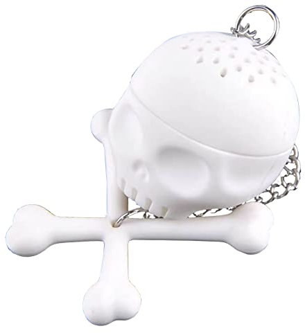 SZYDD Tea Strainer Food Grade Silicone Loose Tea Leaf Infuser Bone Skull Shaped Spices Strainer Filter Tea Bag for Teapot, Tea, Coffee Cup