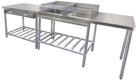 FIXKRAFT Outdoor-Küche Edelstahl Grilltisch – Robuster Arbeitstisch für Garten & Camping, Wetterfest & Rostfrei, Leicht zu Reinigen, Vielseitig Einsetzbar, Perfekt für BBQ & Outdoor-Events