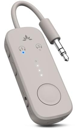 Avantree Relay - Airplane Bluetooth 5.3 Adapter with Qualcomm aptX Adaptive, Supports 2 AirPods or Headphones, 20H Playtime, 3.5mm AUX Jack Wireless Audio Transmitter for Planes, Airline, Travel
