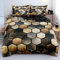 Luowei 3D Bettwäsche 135x200cm Gelb Geometrie Gitter Bettwäsche Set Teens Erwachsener Mikrofaser Waben Bettbezug mit Reißverschluss und Kissenbezüge 80x80cm