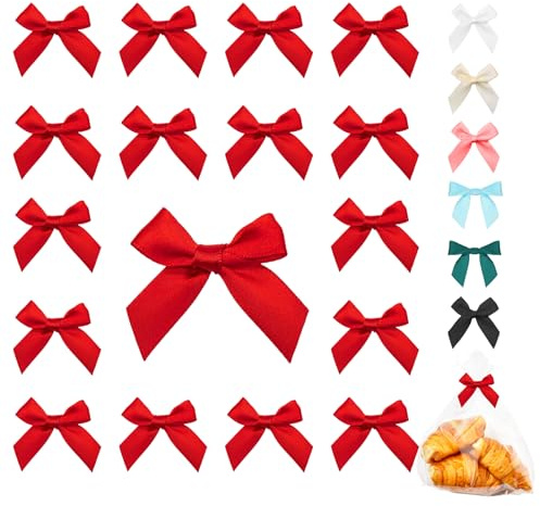 svpfuo 60 Stück DIY Kleine Schleifen, Geeignet für Hochzeiten, Basteln | Handgefertigte Deko Schleife, Geschenkschleifen Selbstklebend, Geeignet für Geburtstage, Geschenkverpackungen