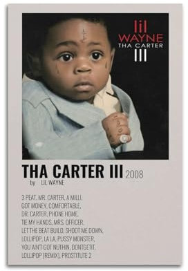 AKRHARWB Lil Wayne Poster, Wandkunst, Vintage, elegantes Poster, dekoratives Gemälde für Wohnzimmer, Schlafzimmer, ästhetisches Poster, 20 x 30 cm, ungerahmter Stil